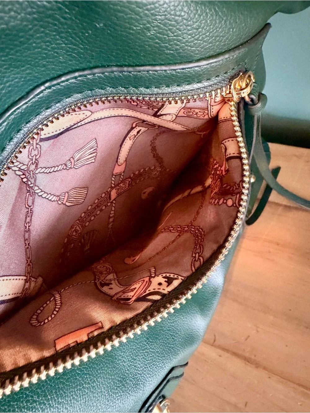 Emerald Green Slouch Hobo Bag Gold Hardware Boho Shoulder Purse - Picture 8 of 13